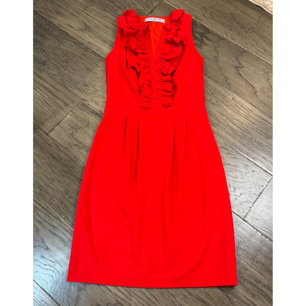 Marc New York Red Ruffle Sleeveless Dress Career Party‎ Cocktail 0P